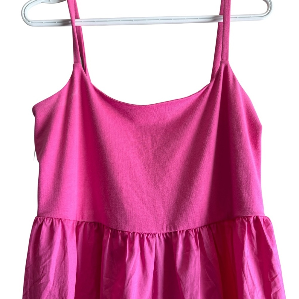 NWTS Old Navy pink cotton midi dress, size L, cute, comfy, summer, beach dress - Picture 2 of 7